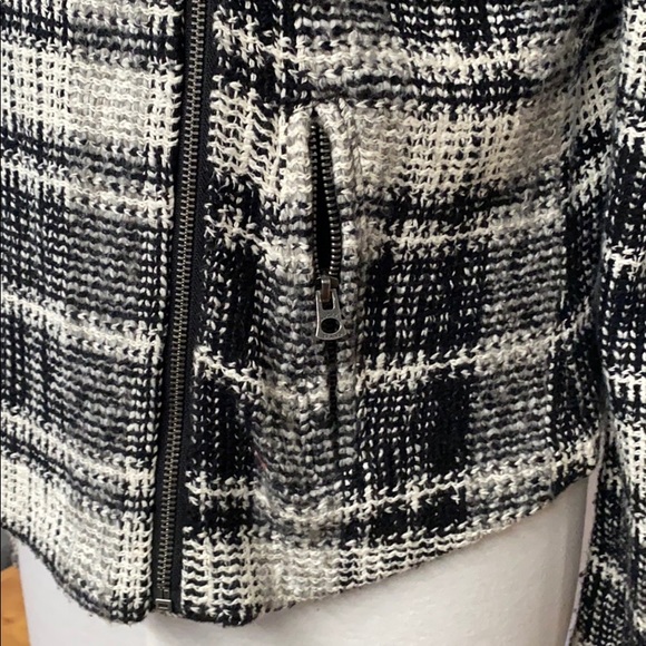 Lucky Brand Moto Sweater Jacket black/white sz XL - Picture 3 of 10